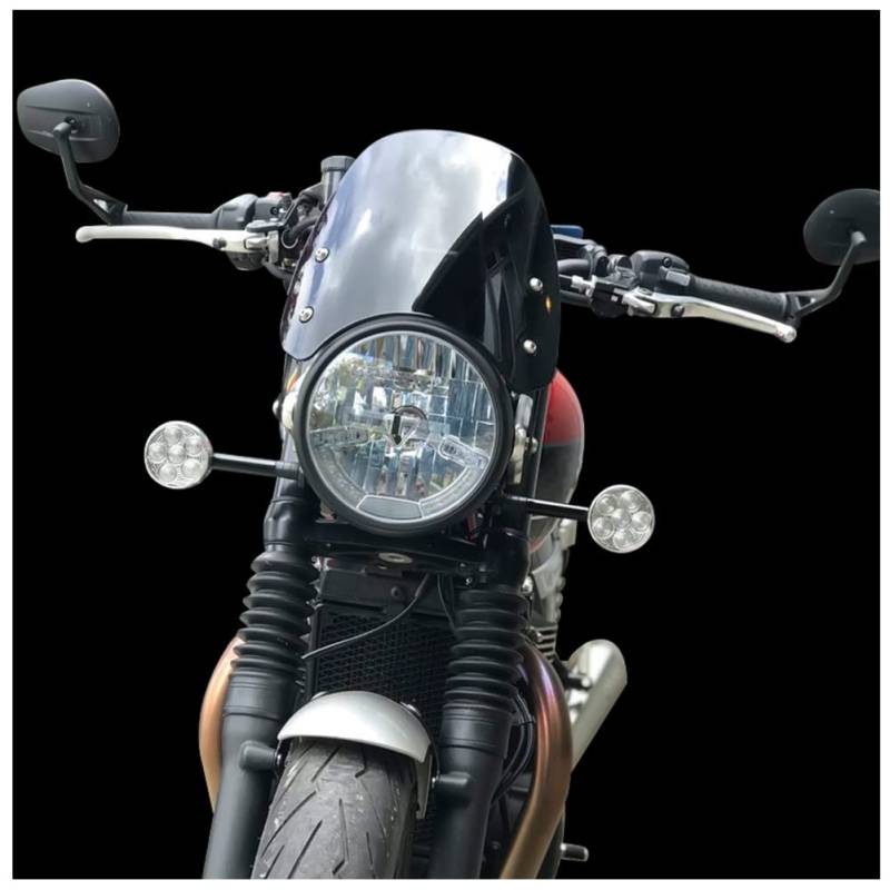 Motorrad Windschutzscheibe mit Halterung für Bonneville Scrambler 1200 XE XC BE Frontscheibe Flyscreen Windschutzscheibe Pare-Brise Protector 2019 2020 2021 2022 (Rauch) von Fayedenicy