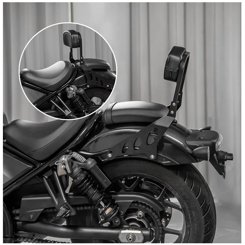 Motorradteile für Rebel CMX1100 CM1100 21–23, Rücksitz-Rückenlehne, Rückenlehnenkissen, Sitzpolster, abnehmbare Sissy Bar, Sissybar-Halterungsadapter für H.onda Rebel cm CMX 1100 2021 2022 2023 von Fayedenicy