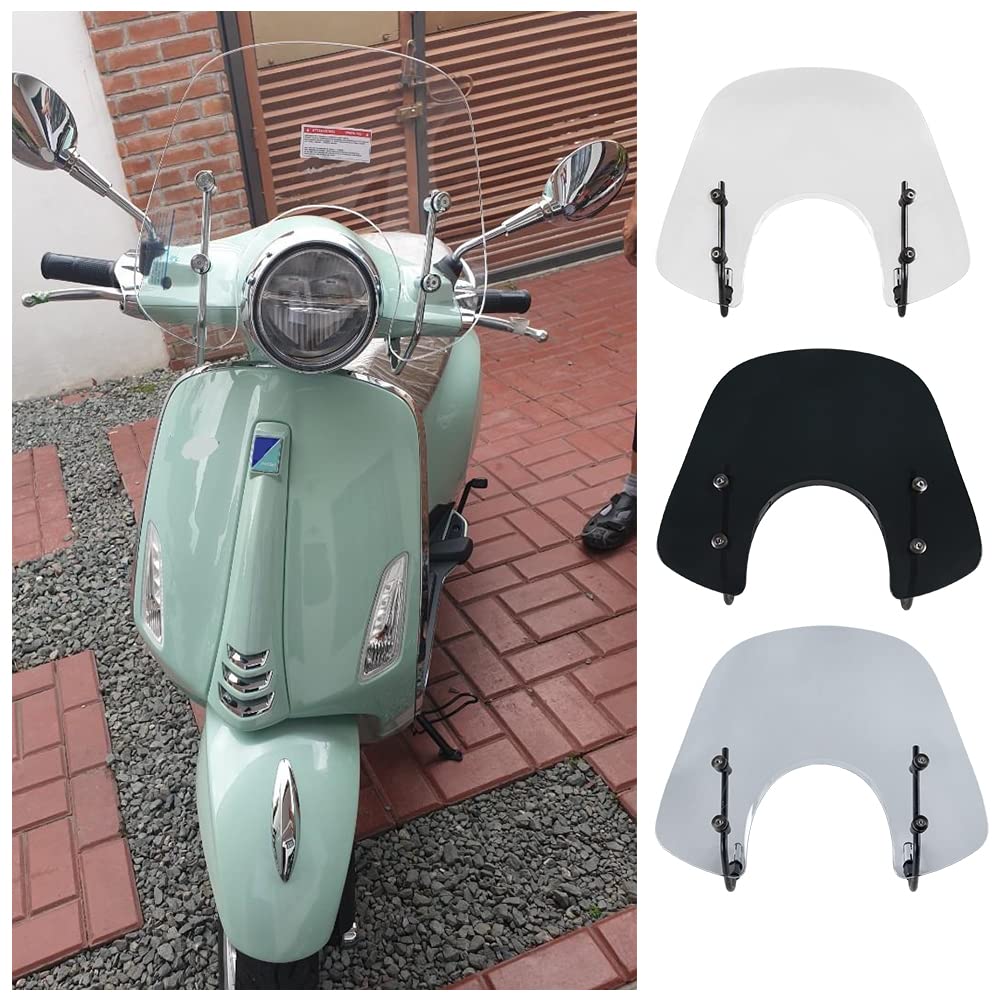 Scooter Windschutzscheibe Flyscreen Deflectors Visier für Vespa Primavera 50 125 150 Primavera 50 Primavera 125 2017 2018 2019 2020 2021 2022 Sport Bikes Windschutzscheibe (Clear-Tall-Bildschirm) von Fayedenicy