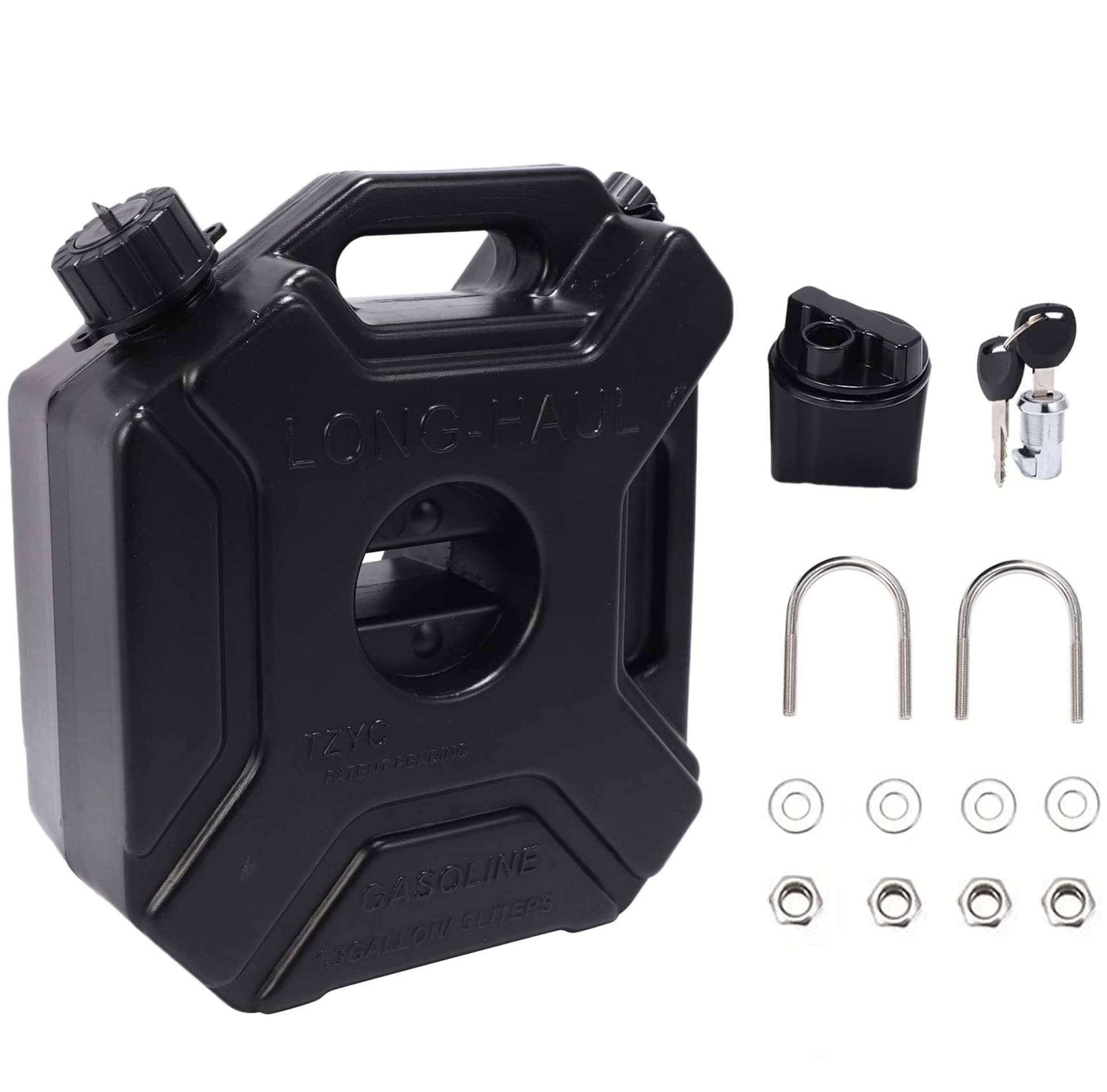 Fayrimi 5L Liter Schwarzer Kraftstoff Tank KöNnen Auto Motorrad Ersatzbenzin ÖLtank Backup Jerrycan KraftstoffkrüGe Kanister mit Schloss & SchlüSsel, 454464 Fayrimi 5L Liter Schwarzer Kraftstoff Tank KöNnen Auto Motorrad Ersatzbenzin ÖLtank Backup Jerrycan KraftstoffkrüGe Kanister mit Schloss & SchlüSsel, 454464 von Fayrimi