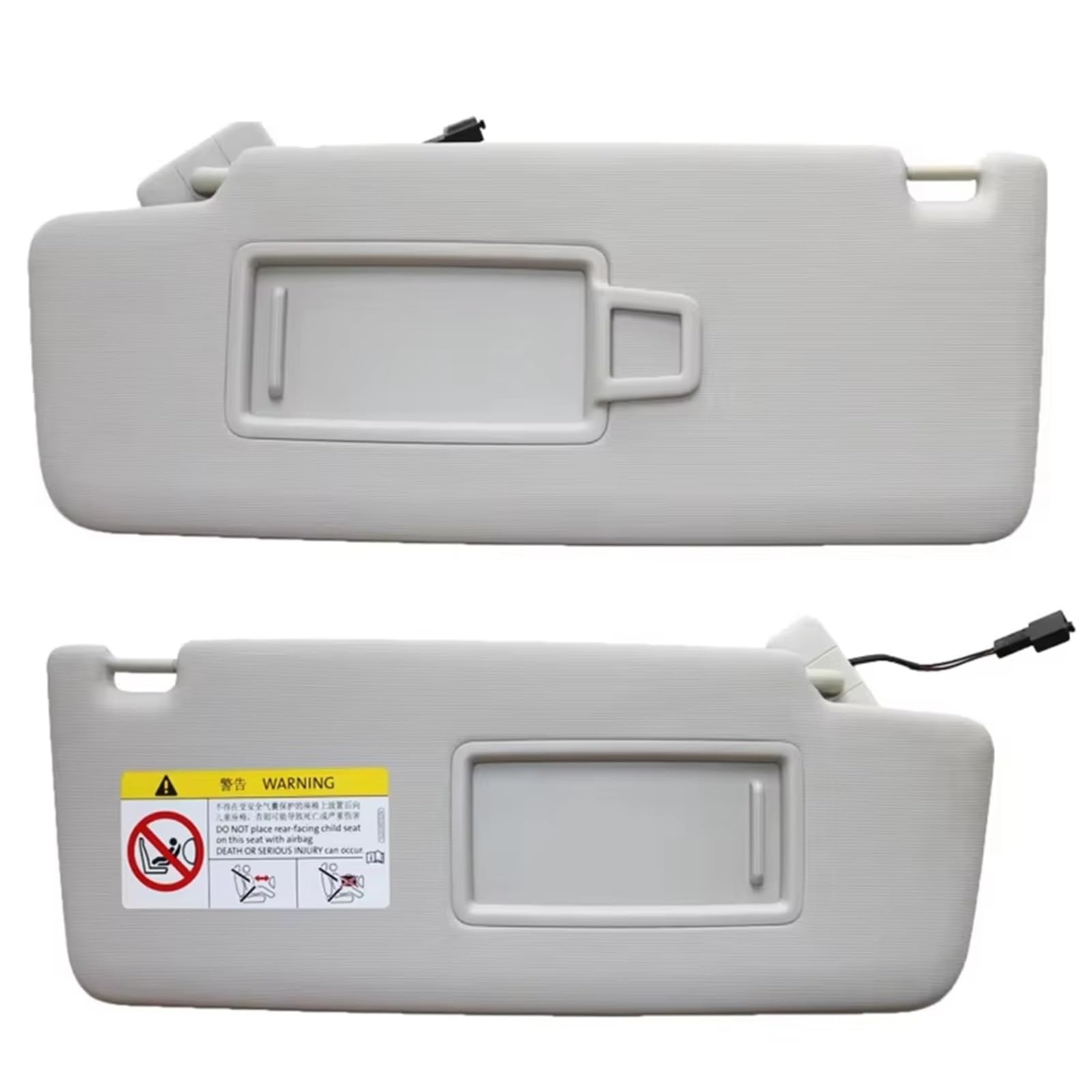 Auto Sonnenblende Austausch 5TD857551 5TD857552 Für VW Für Tiguan L Für Touran 2017-2024 Innen Vorne Links Rechts Sonnenblende Panel Make-Up Spiegel Mit Kabel Sonnenblende Zubehör(1set Gray) von Fbxmjoa