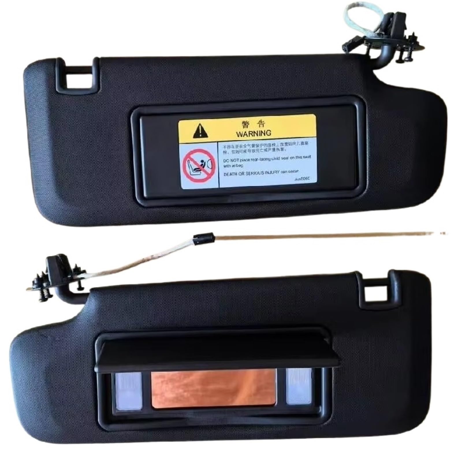 Auto Sonnenblende Austausch Für Chevrolet Für Cruze 2009-2019 Innen Sonnenblende Mit Spiegel Front Visier Montage Auto Zubehör Sonnenblende Zubehör(Left and Right Black) von Fbxmjoa