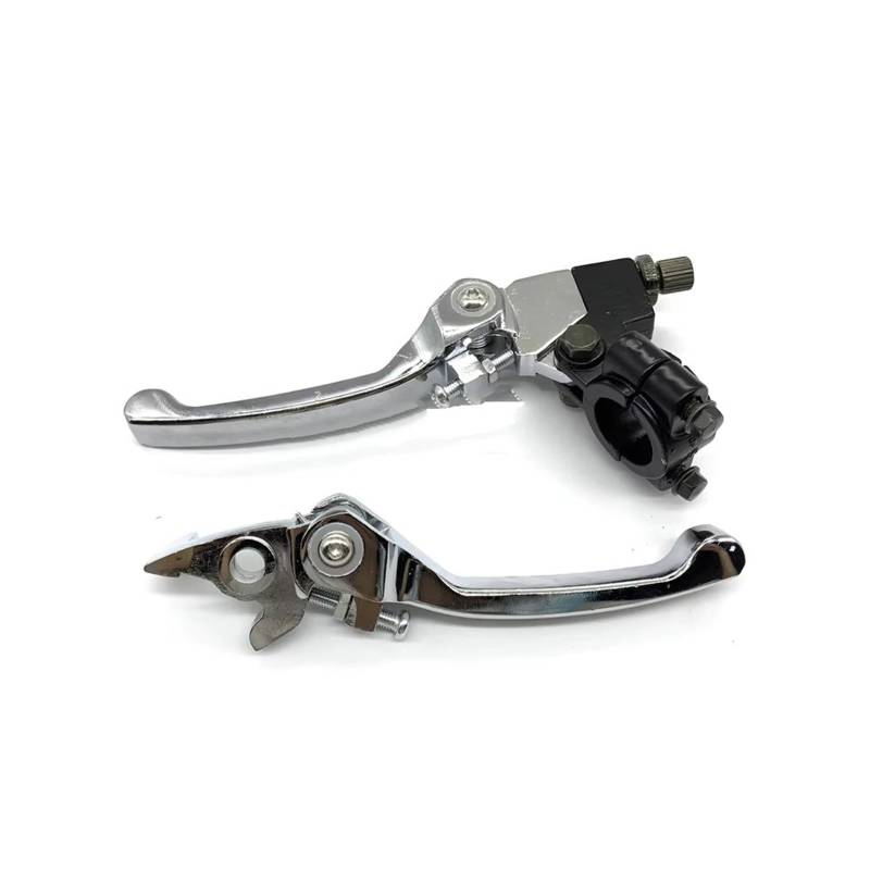 Brems- und Kupplungshebel Klappbares Bremskupplungshebel-Set für Motorrad Pit Dirt Bike ATV Quad 50cc 110cc 125cc 140cc 160cc 200cc HauptbremszylinderLenker(Chrome) von Fbxmjoa