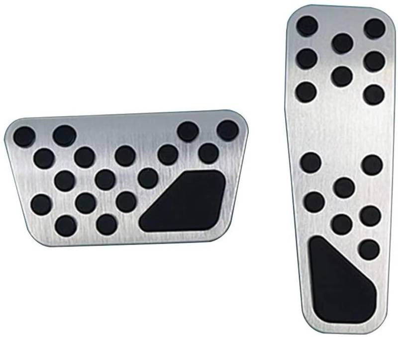 Fußstütze Bremse 2X Auto Fußpedale Für Chrysler 300 300C 2009~2016 Zubehör Bremse Edelstahl rutschfeste Pedal Abdeckung Pads Bremse Pedalkappen(Silver) von Fbxmjoa