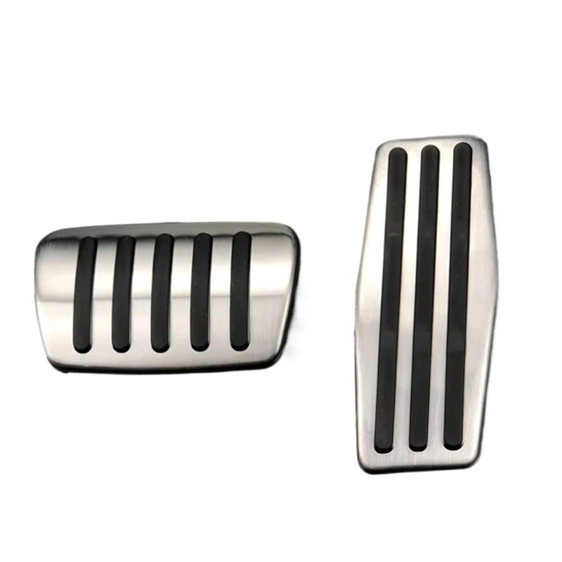 Fußstütze Bremse Autozubehör Gas Bremspedal Fall für GMC Terrain 2018 2019 2020 2021 Fußpedal Pad Covers Bremse Pedalkappen(Steel No Clip AT2piece) von Fbxmjoa