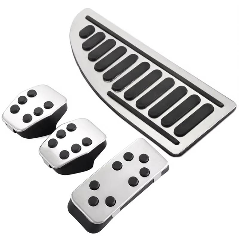 Fußstütze Bremse Edelstahl-Autopedalabdeckung für Ford für Focus 2 3 4 MK2 MK3 MK4 Kuga RS ST 2005-2016 Kupplungs-Gasbremspedal-Pads MT Bremse Pedalkappen(B Style 4piece) von Fbxmjoa