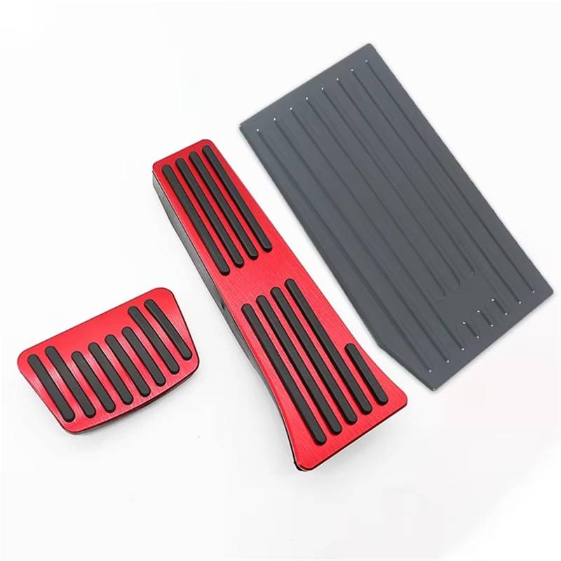 Fußstütze Bremse Für Hyundai Für Tucson NX4 2021 2022 2023 2024 Auto Kraftstoff Gaspedal Bremspedal Abdeckung Fußstütze Pedal rutschfeste Unterlage Bremse Pedalkappen(3piece Black Red) von Fbxmjoa