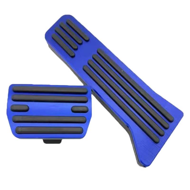 Fußstütze Bremse Für Volvo EX30 2024 2025 Autopedalauflage rutschfeste Edelstahl-Pedalplatte Aluminiumlegierung Gummibremsabdeckung Bremse Pedalkappen(Blue) von Fbxmjoa