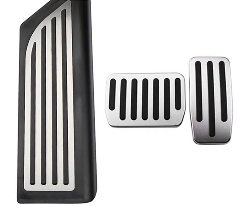 Fußstütze Bremse Fußpedal-Pads Abdeckungen für Tesla für Modell 3 Y Model3 Modely 2017-2021 Edelstahl-Gasbremspedale Bremse Pedalkappen(Style2 with Rest) von Fbxmjoa