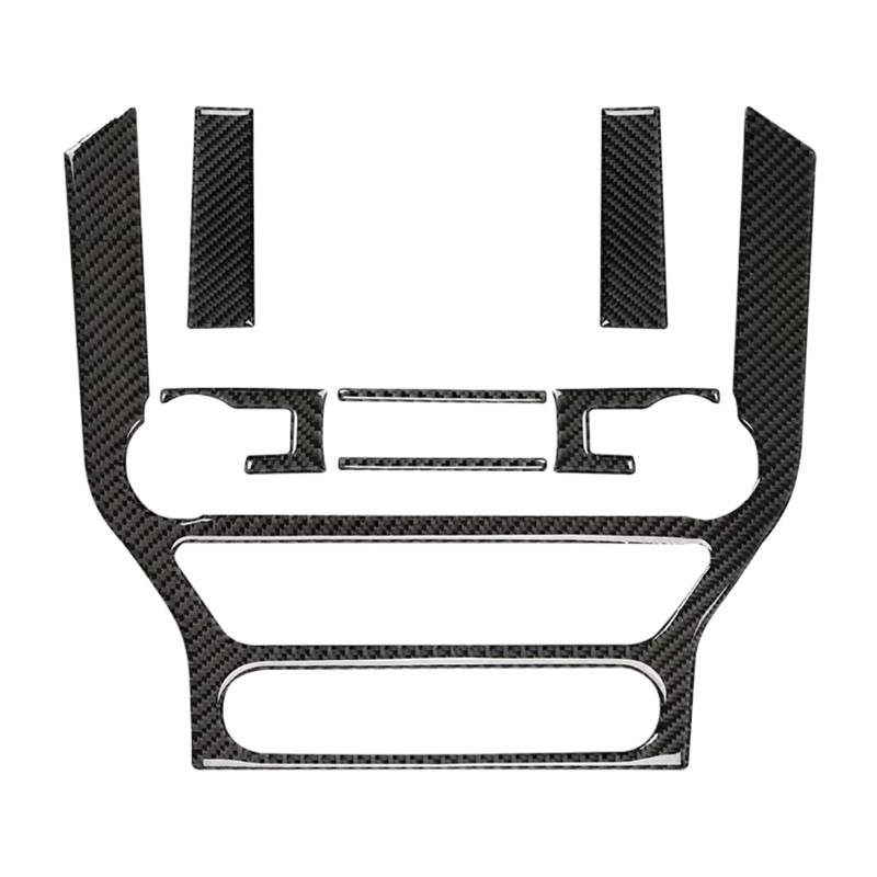 Kohlefaser Innenbereich Carbon Fiber Innen Für Ford Für Mustang GT 2015-2021 Auto GPS Navigation Trim Rahmen Multi-media Konsole Dekoration Aufkleber Aufkleber Auto Aufkleber Innenbereich(A set(Black) von Fbxmjoa