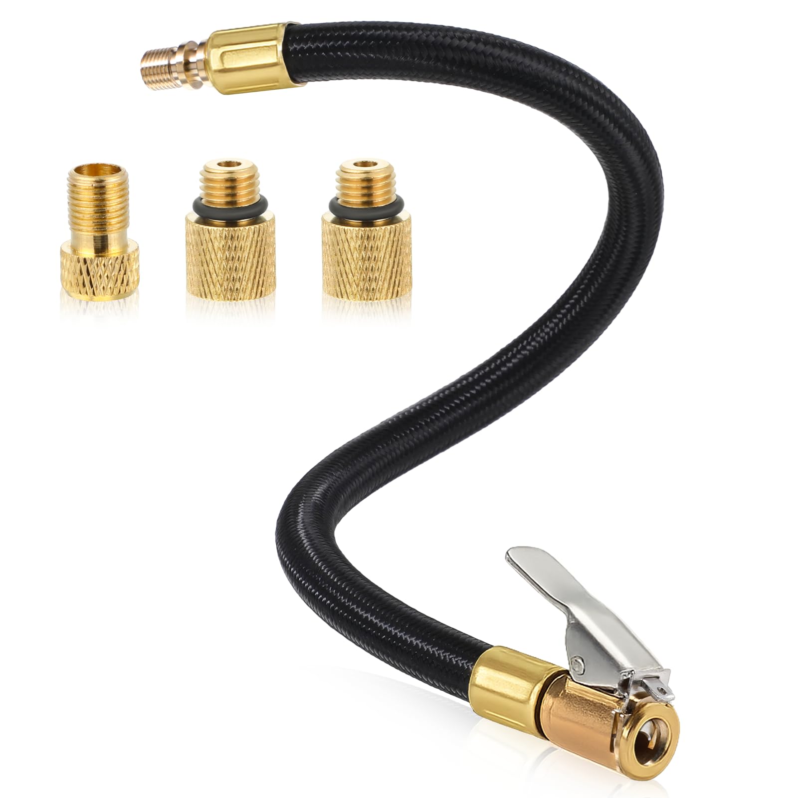FdcZeyxior Reifenfüller Schlauchadapter, 35cm Inflator Pumpe Schlauch Luftschlauch Adapter Ventilverlängerung für Autoventil Pumpe, Fahrrad, Motorrad, Autoreifen, Luftpumpe FdcZeyxior Reifenfüller Schlauchadapter, 35cm Inflator Pumpe Schlauch Luftschlauch Adapter Ventilverlängerung für Autoventil Pumpe, Fahrrad, Motorrad, Autoreifen, Luftpumpe von FdcZeyxior