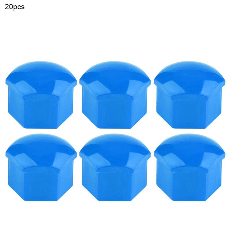 Fdit Langlebige Autoradmutterkappen Easy Installation 20pcs 19mm Auto Hub Schraubenabdeckungsschraube für die Raddekoration (Blue) von Fdit