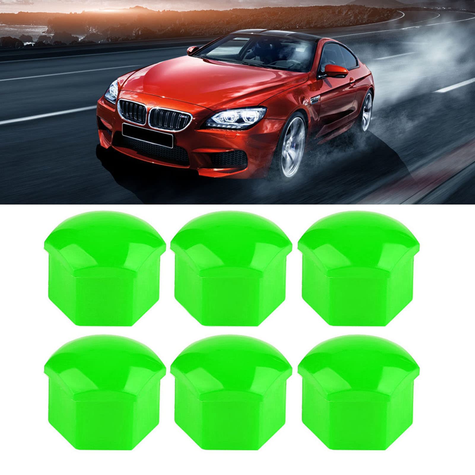 Fdit Langlebige Autoradmutterkappen Easy Installation 20pcs 19mm Auto Hub Schraubenabdeckungsschraube für die Raddekoration (Green) von Fdit