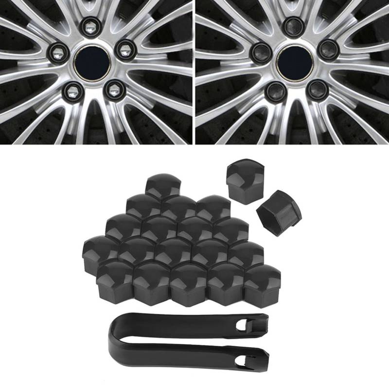 Fdit Langlebige Autoradmutterkappen Easy Installation 20pcs 19mm Auto Hub Schraubenabdeckungsschraube für die Raddekoration (Grey) von Fdit