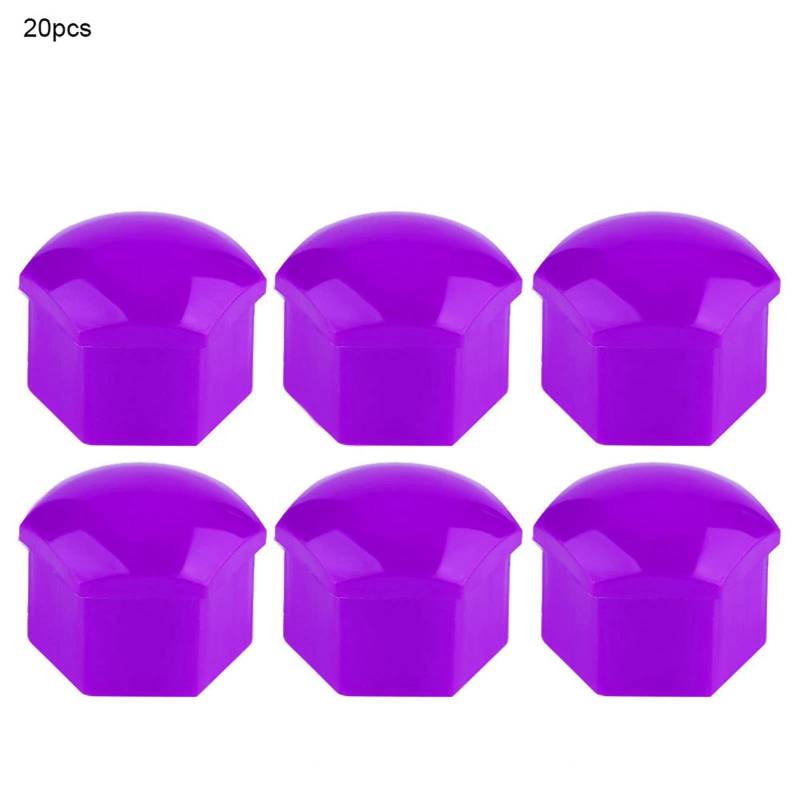 Fdit Langlebige Autoradmutterkappen Easy Installation 20pcs 19mm Auto Hub Schraubenabdeckungsschraube für die Raddekoration (Purple) von Fdit