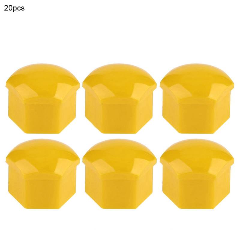 Fdit Langlebige Autoradmutterkappen Easy Installation 20pcs 19mm Auto Hub Schraubenabdeckungsschraube für die Raddekoration (Yellow) von Fdit