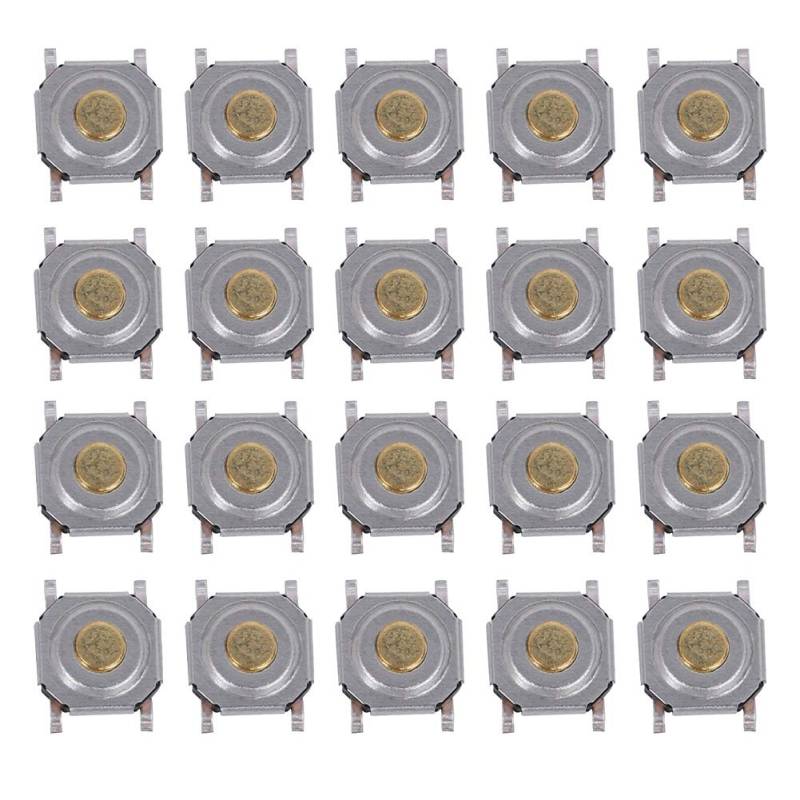 Taktiler Druckknopfschalter im 200er-Pack, wasserdichter SMD-Messingkopf mit momentanem Druckknopf, Spannungsbereich 0-440 V, 4 mm x 4 mm x 1,5 mm, 4-poliger Fuß von Fdit