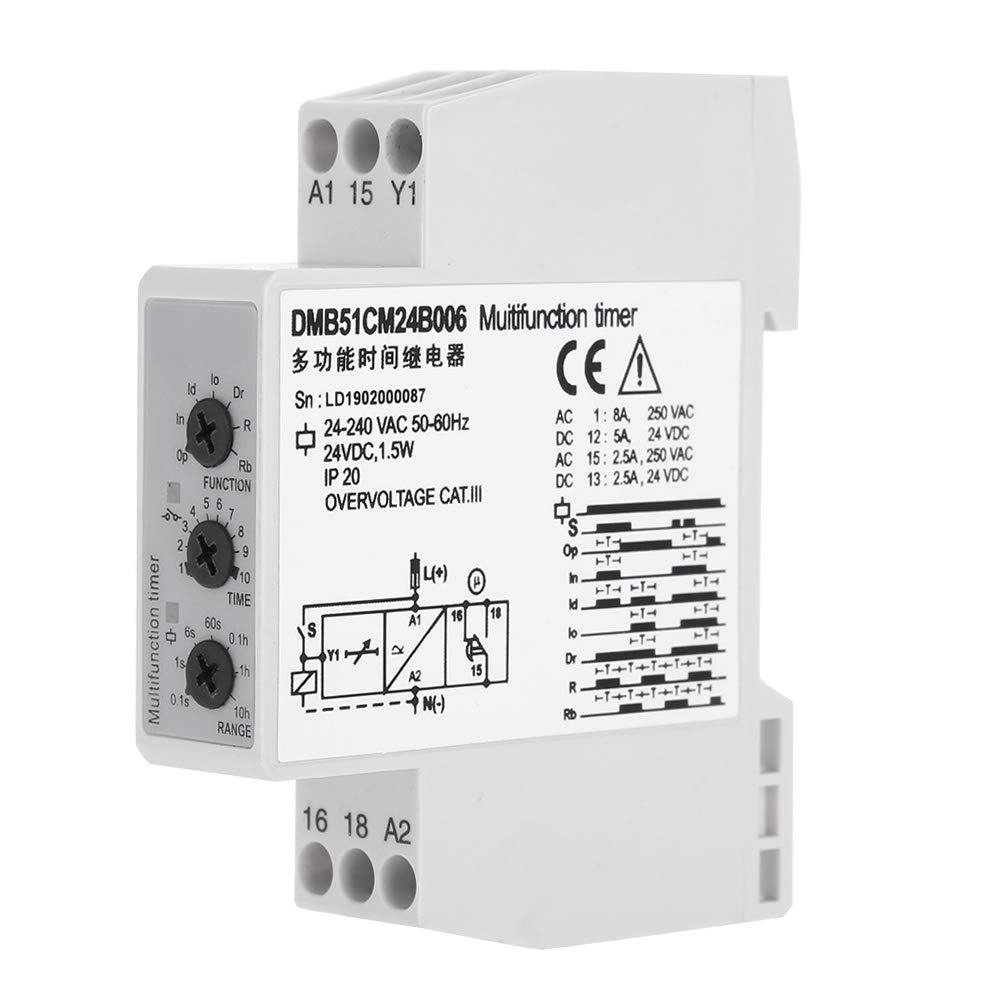 Zeitrelais,Time Relay DC 24V & AC 24-240V Mehrspannungs Zeitrelais Verzögerungsschalter AUS mit 7 Funktionsoptionen Zeitrelais,Time Relay DC 24V & AC 24-240V Mehrspannungs Zeitrelais Verzögerungsschalter AUS mit 7 Funktionsoptionen von Fdit