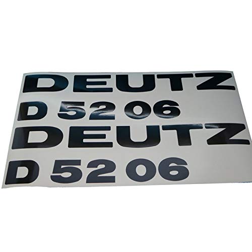 DEUTZ D5206 Schriftzug Aufkleber in schwarz, Sticker/Beschriftung, zum Oldtimer Restaurieren von Lack & Verkleidung. Schlepper Emblem Alternative von Fdonlinehandel