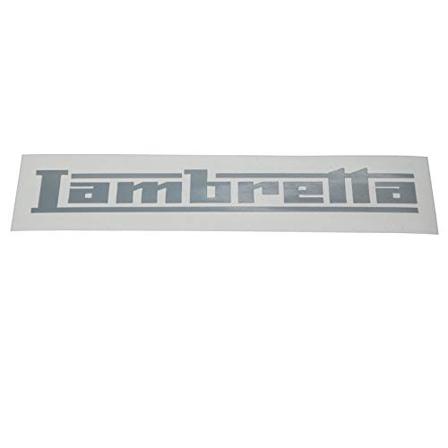 Lambretta Schriftzug Aufkleber in Silber, Auto Sticker Autoaufkleber Design Aufkleber 14mm x 100mm von Fdonlinehandel
