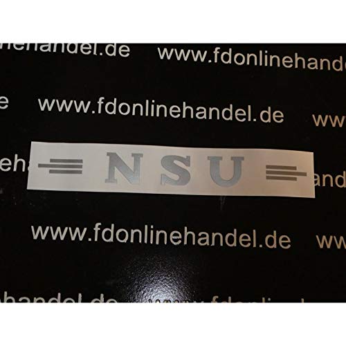 NSU Schriftzug, Sticker, Tank Schriftzug Deko, zum Oldtimer Restaurieren von Lack & Verkleidung. Motorrad Emblem Alternative von Fdonlinehandel