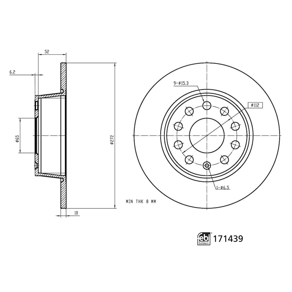 Bremsscheibe Hinterachse Febi Bilstein 171439 von Febi Bilstein