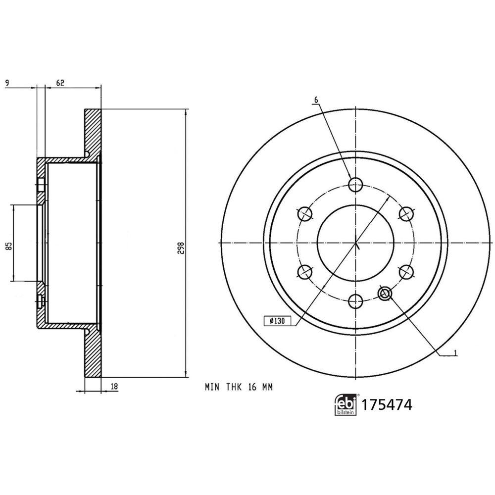 Bremsscheibe Hinterachse Febi Bilstein 175474 Bremsscheibe Hinterachse Febi Bilstein 175474 von Febi Bilstein