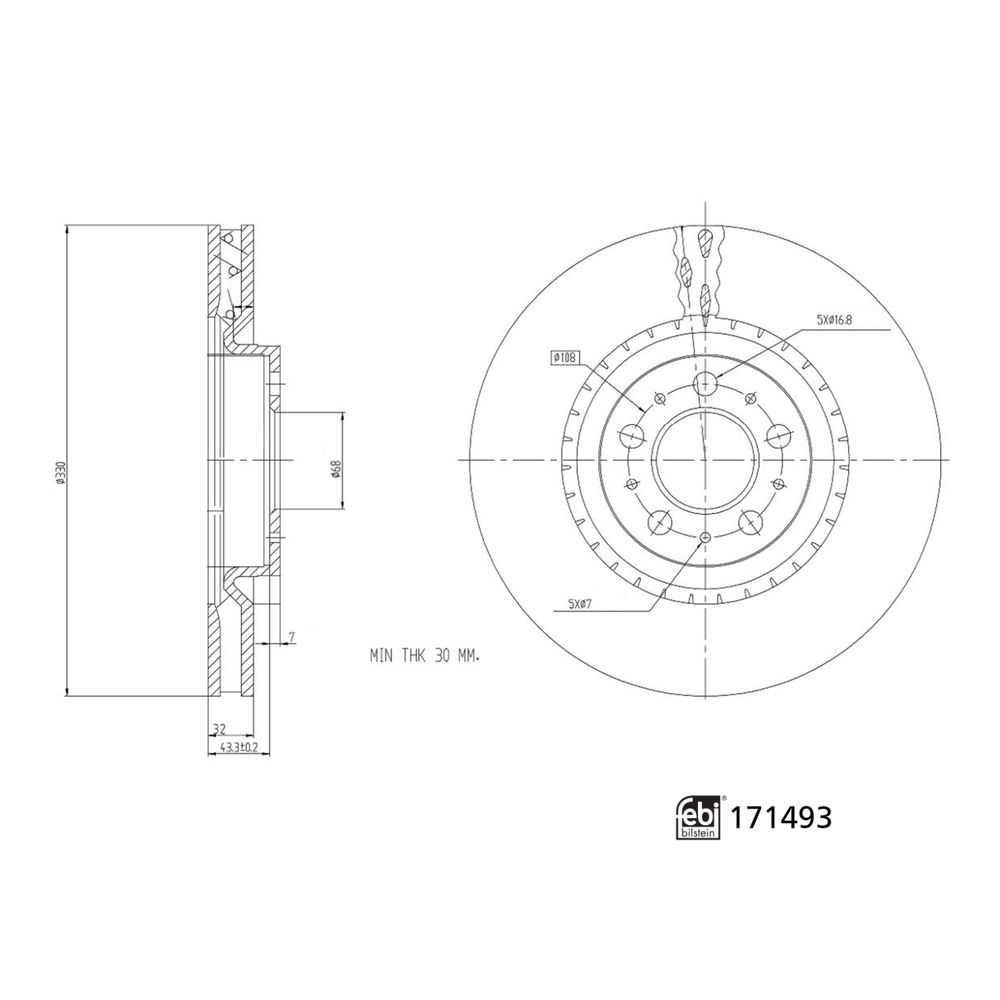 Bremsscheibe Vorderachse Febi Bilstein 171493 Bremsscheibe Vorderachse Febi Bilstein 171493 von Febi Bilstein