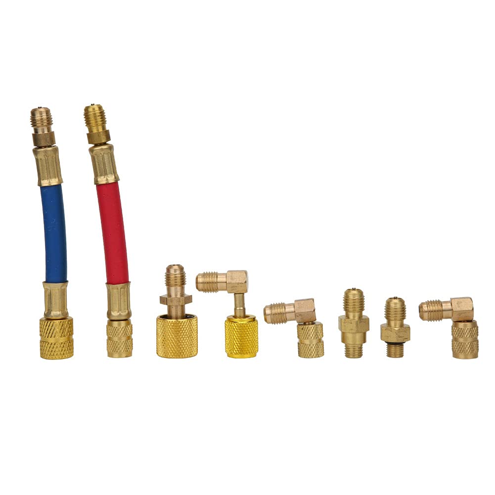 Febuliy 8 Stück BHS Klimaanlage Eng Adapter R134A R12 Kühl Werkzeug Febuliy 8 Stück BHS Klimaanlage Eng Adapter R134A R12 Kühl Werkzeug von Febuliy