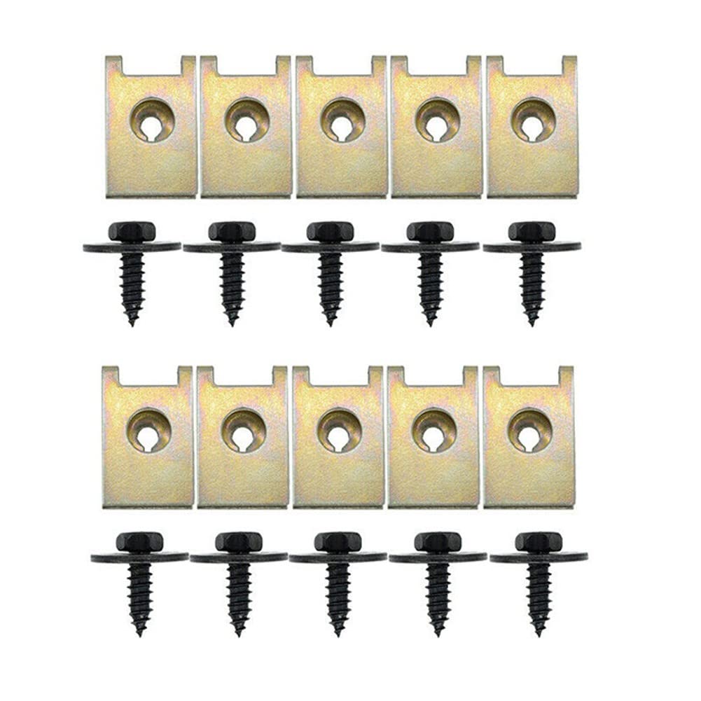 Sechskantkopf-Blechschrauben-Clips, Unterbau-Spritzschutz, kompatibel mit für BMW (10 x J98 + 10 x J260) von Feegow