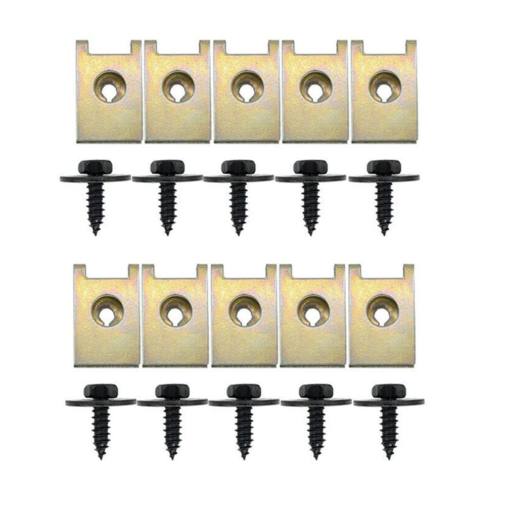 Sechskantkopf-Blechschrauben-Clips, Unterbau-Spritzschutz, kompatibel mit BMW (10 x J98 + 10 x J260) von Feegow