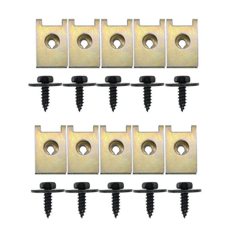 Sechskantkopf-Blechschrauben-Clips, Unterbau-Spritzschutz, kompatibel mit für BMW (10 x J98 + 10 x J260) von Feegow