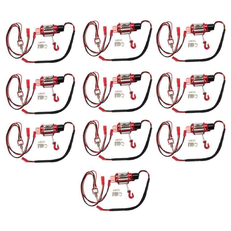 Feeuid 10X RC Auto Metall Stahl Verdrahtet Automatische Simulierte Winde für 1/10 RC Crawler Auto Axial TRX4 SCX10 90046 D90 von Feeuid