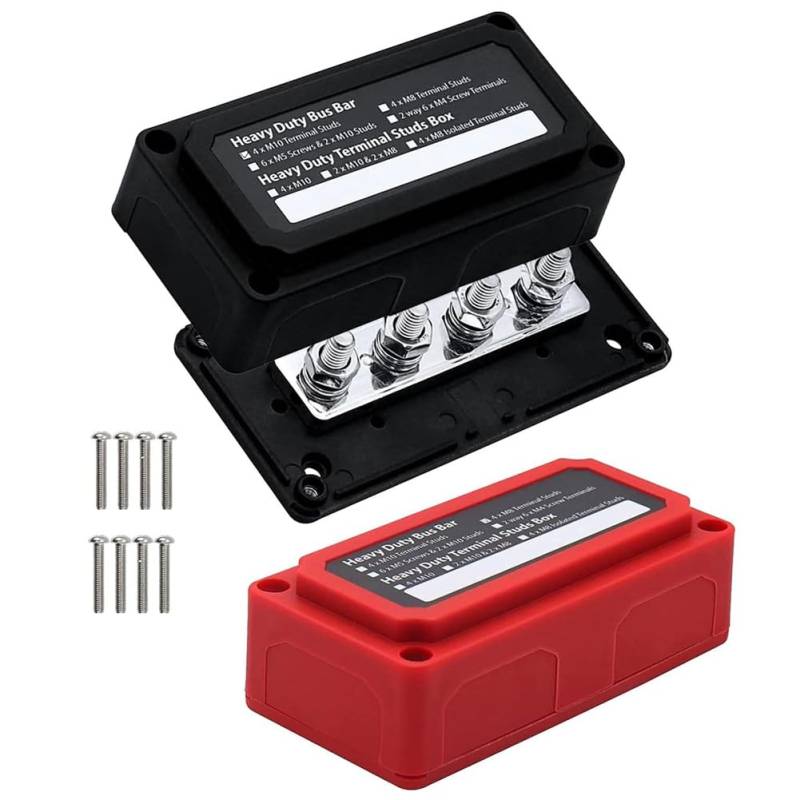 Feeuid 300A Bus Bar 12V Heavy Duty Module Design Power Distribution Block Heavy Duty Marine Battery Bus Bar für Automotive, Auto- und Solarverkabelung von Feeuid