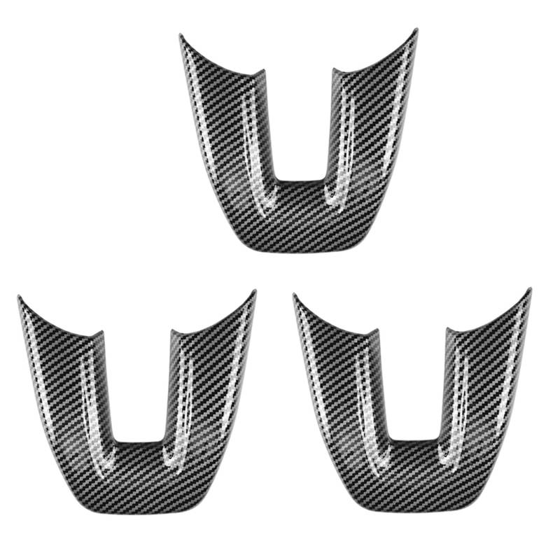 Feeuid 3X Auto Kohlefaser V Stil Lenkrad Abdeckung Panel Trim Dekoration Rahmen Aufkleber für Vezel -V 2021 2022 von Feeuid