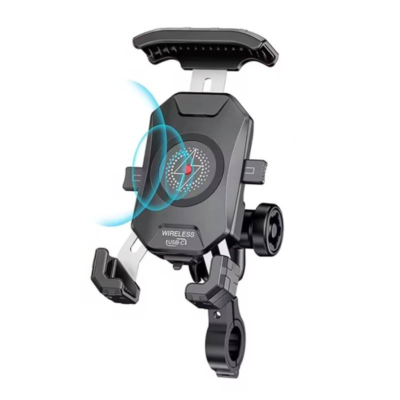 Feeuid Aluminium Motorrad Handyhalter Diebstahlsichere Metallhalterung Motorrad Handyhalterung Upgrade Fahrrad Handyhalterung mit 15W Kabellosem & USB C 20W Schnellladung von Feeuid