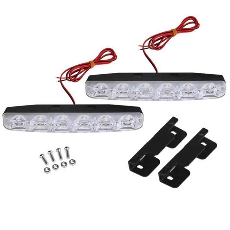 Fegtrtyoa Tagfahrlicht, 6 Superhelle LED-Tagfahrlichter Zur Allgemeinen Modifikation der Autobeleuchtung von Fegtrtyoa