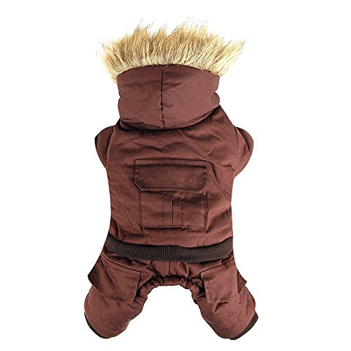 FeiNianJSh Haustier Winter Mantel Kleidung Hoodie Hund warme Jacke Super warm und stark 3 Farben 5 Größen (Color : Brown, Size : XS) von FeiNianJSh