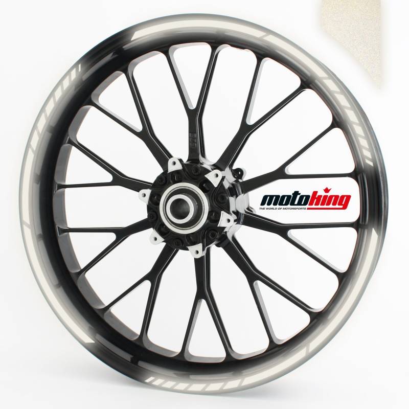 Felgenrandaufkleber GP im GP-Design passend für 12 Zoll Felgen für Motorrad, Auto & mehr - REFLEKTIEREND WEIß von Lupsty