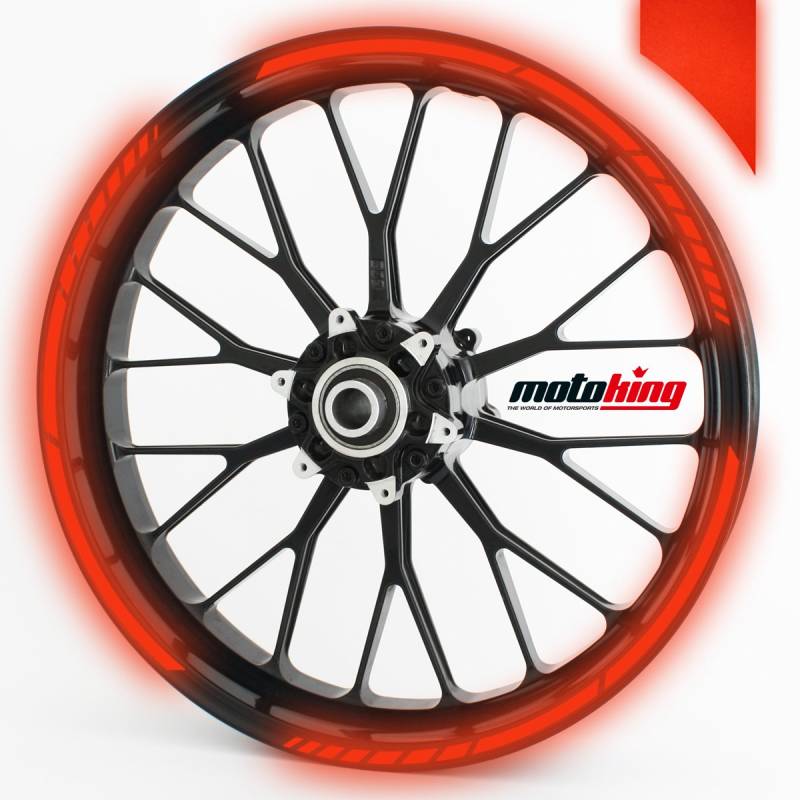 Felgenrandaufkleber GP im GP-Design passend für 16 Zoll Felgen für Motorrad, Auto & mehr - REFLEKTIEREND ROT von Homry