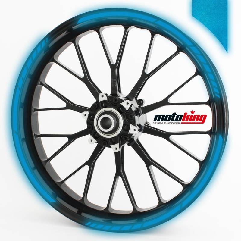 Felgenrandaufkleber GP im GP-Design passend für 17 Zoll Felgen für Motorrad, Auto & mehr - REFLEKTIEREND DUNKELBLAU von PGONA