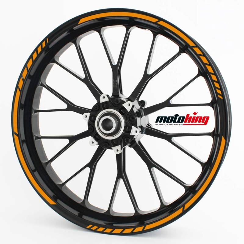 Felgenrandaufkleber GP im GP-Design passend für 17 Zoll und 16" 18" 19" Felgen für Motorrad, Auto & mehr - Orange von Motoking