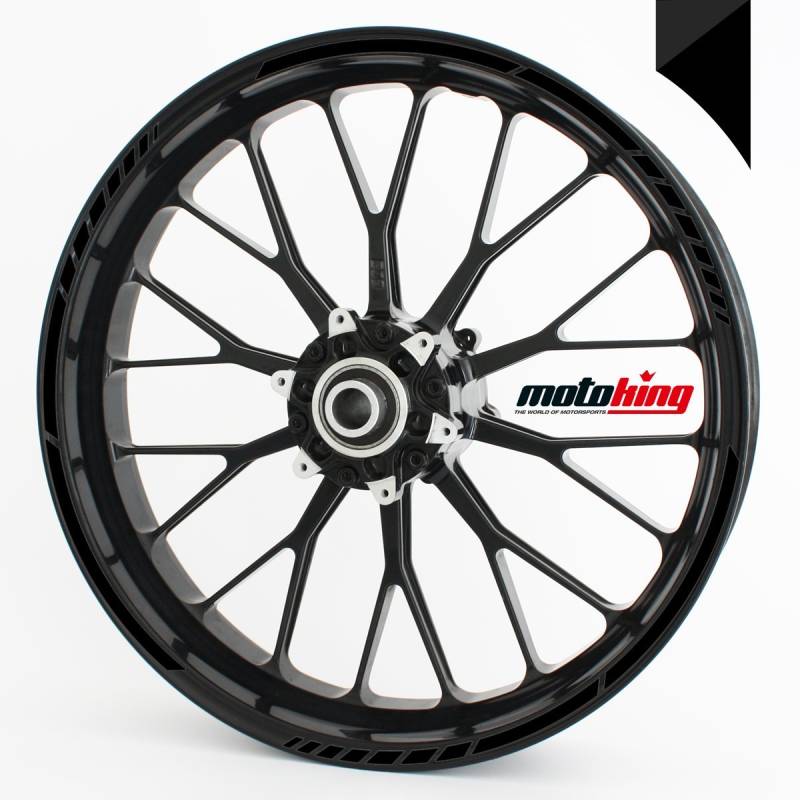 Felgenrandaufkleber GP im GP-Design passend für 17 Zoll und 16" 18" 19" Felgen für Motorrad, Auto & mehr - Schwarz von Motoking