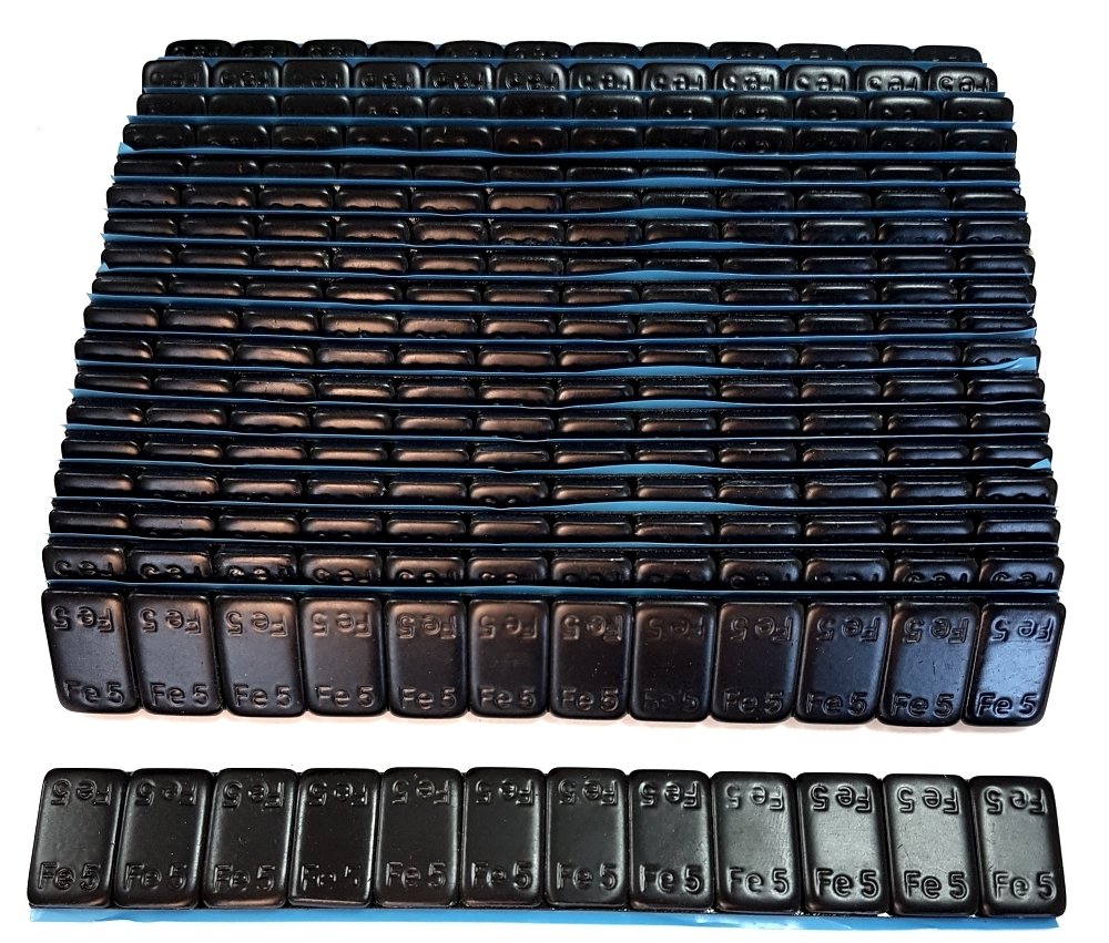 100 Streifen 60g (12x5g) Klebegewichte Schwarz Auswuchtgewichte Kleberiegel Fe5 mit Abrisskante / 6kg von Felgenfactory