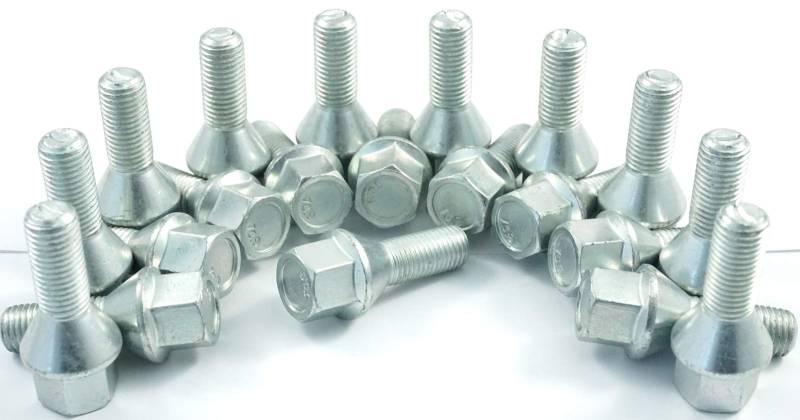 20x Verzinkte Radschrauben Kegel M12 x 1,5 26mm SW17 von Felgenfactory