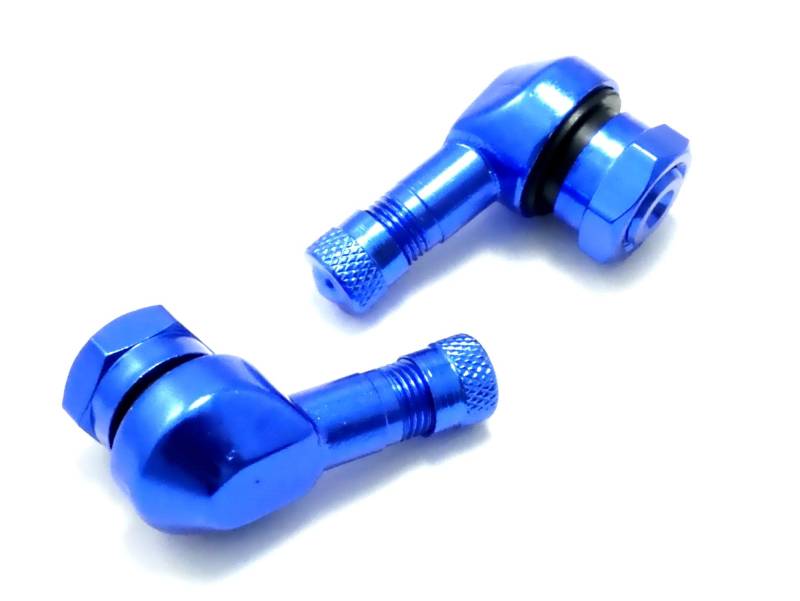2x Motorrad Alu Winkelventil Blau 11,3mm Ventile Eckventil Ventil Motorrad von Felgenfactory