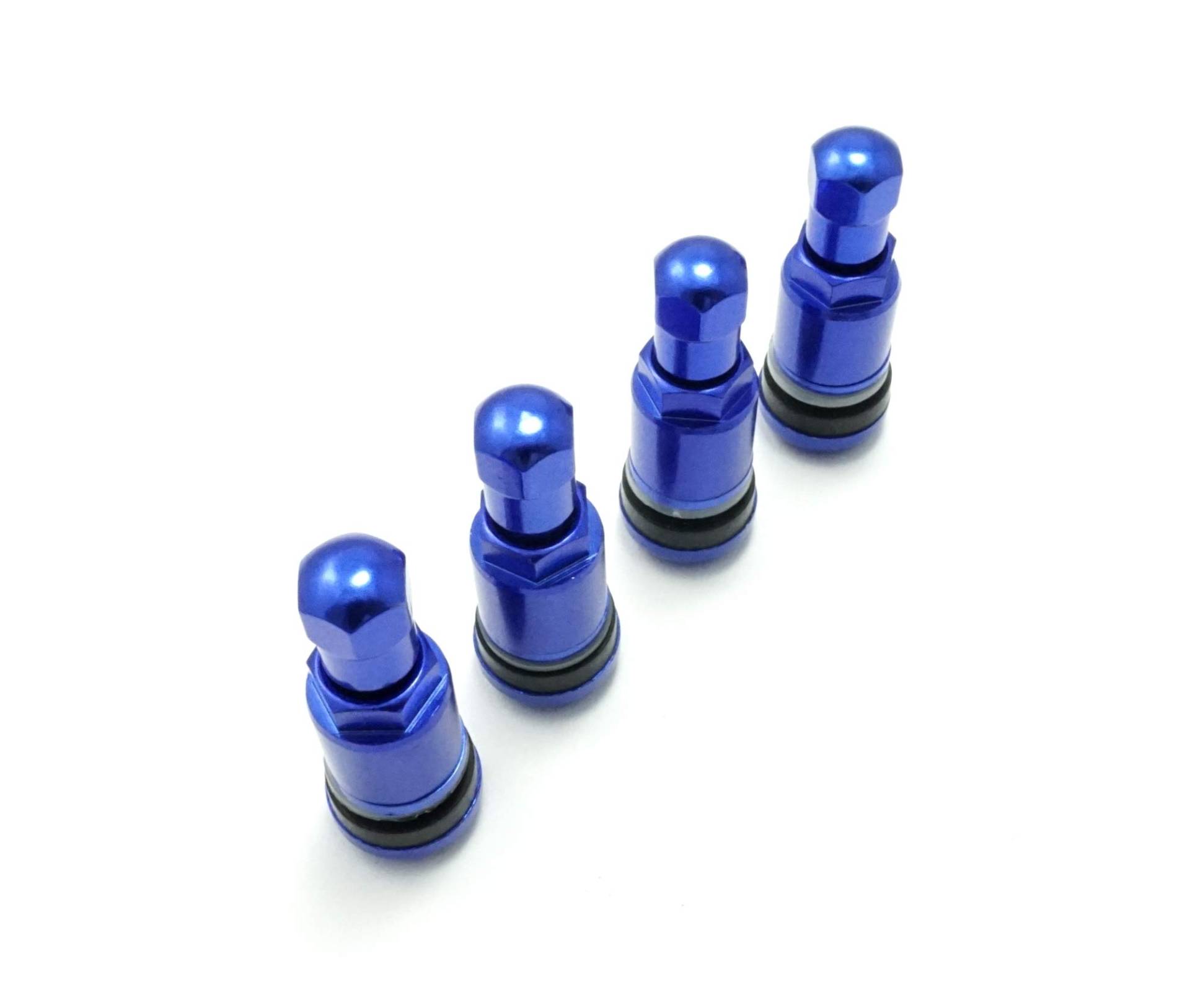 4 Stück 11,3mm Aluminium-Ventil Felgenventile Metall-Ventil Blau Leicht von Felgenfactory