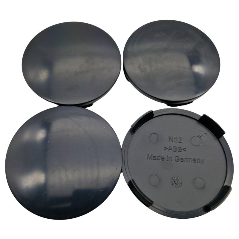 4X Nabendeckel 63,8mm Trägerkappe ohne Emblem Nabenkappe N32 Schwarz gewölbt von Felgenfactory