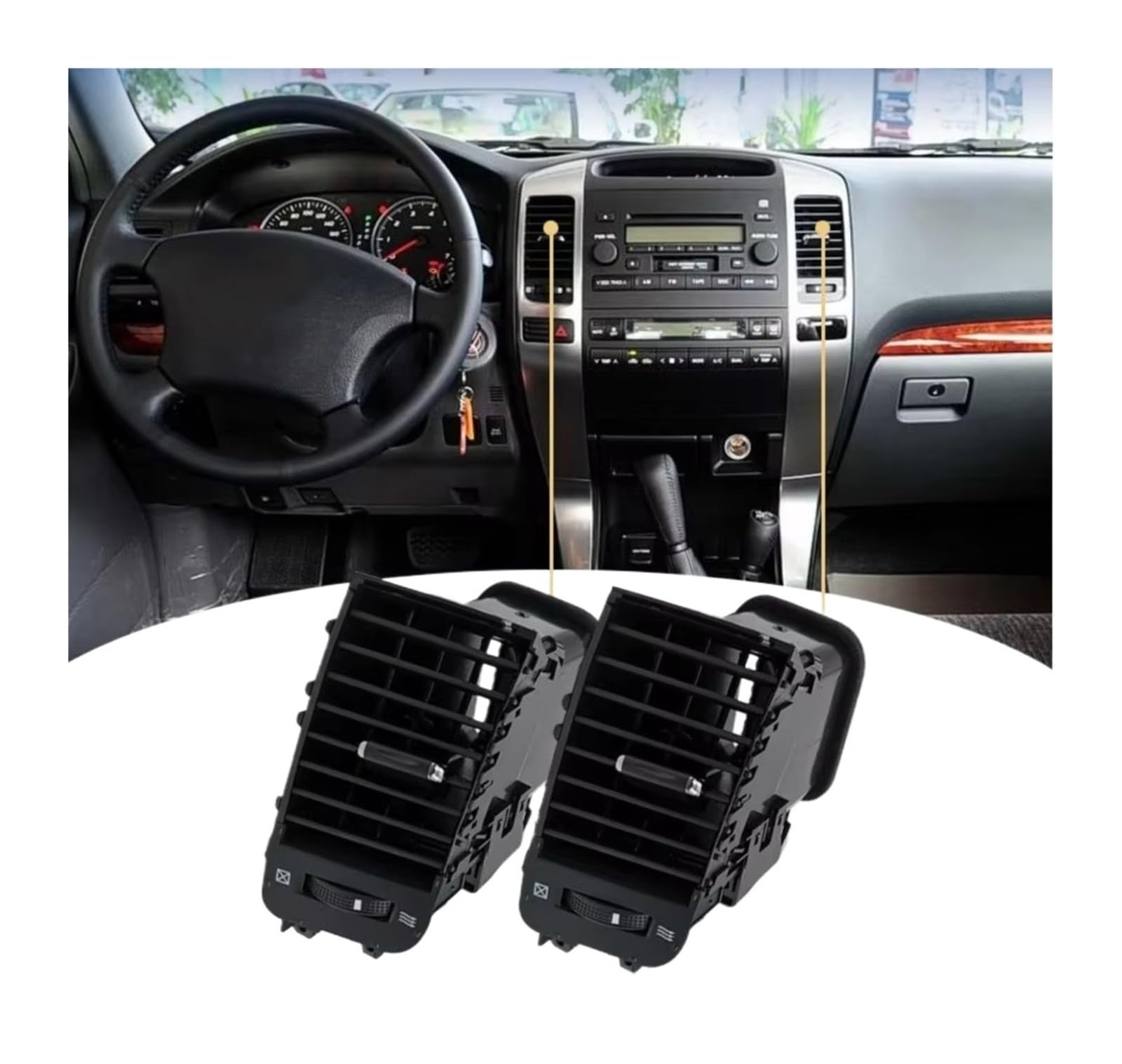 Feoosvx Klimaanlage Lüftungsdüse Für Lexus Für GX470 2003-2009 Auto Klimaanlage Outlet Rahmen A/C Vents Platte Panel Zubehör Autoklimaanlage Gitter(1 Pair a) von Feoosvx