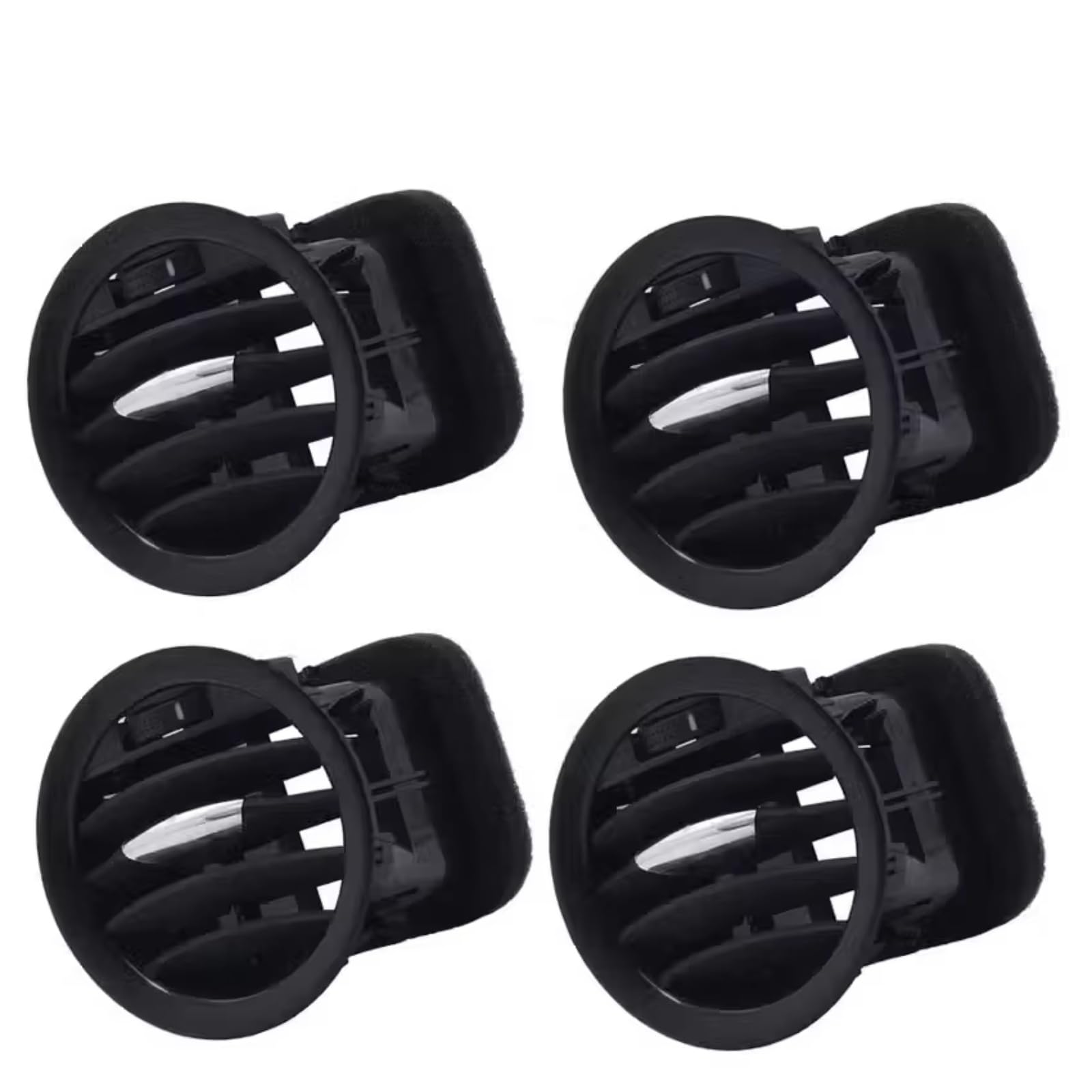 Feoosvx Klimaanlage Lüftungsdüse Für Opel Für ADAM Für Corsa D Für MK3 Für Vauxhall 13417363 2201099 Schwarz/Chrom A/C Air Vent Abdeckung Outlet Grille Autoklimaanlage Gitter(4 X Black) von Feoosvx